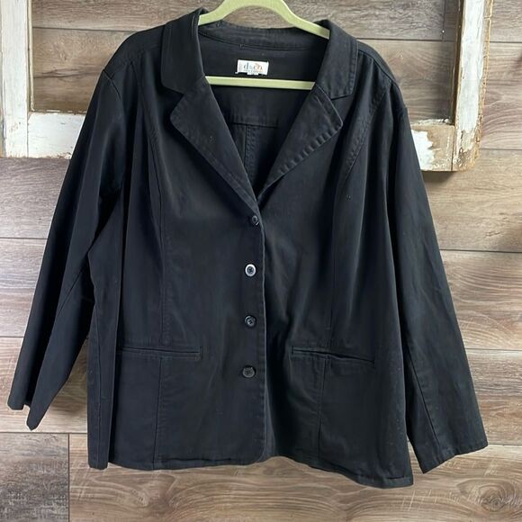 D & Co. Women’s Plus Size 3X Blazer Jacket, Black - Picture 1 of 6